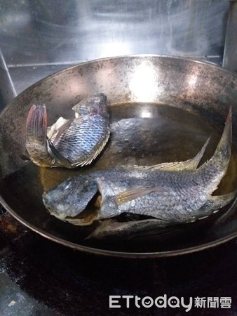 ▲▼命理師徐英忠煎吳郭魚。（圖／記者陳崑福翻攝）