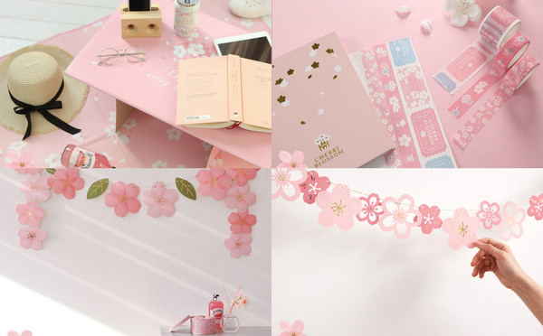 ▲▼ 韓國大創櫻花祭開跑！粉紅控用滿滿的櫻花把水杯、筆記本變可愛（圖／bella儂儂提供）