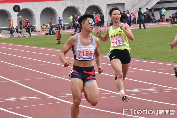 ▲▼青年盃田徑賽,女子100公尺,胡家蓁             。（圖／記者謝孟儒攝）