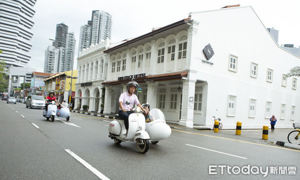 ▲城市新玩法！復古偉士牌遊獅城　穿梭巷弄看見不一樣的新加坡。（圖／記者周書羽攝）
