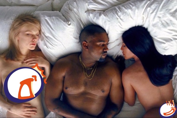 ▲▼肯伊威斯特（Kanye West）在《Famous》MV中，影射泰勒絲（Taylor Swift）和他睡了 。（圖／翻攝自YouTube／Kanye West）