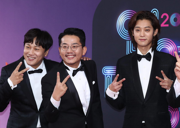 ▲車太鉉、金俊浩、鄭俊英出席2018 KBS演藝大賞。（圖／達志影像）