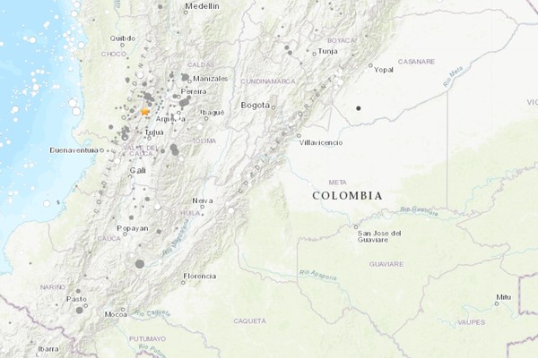 ▲▼哥倫比亞發生地震。（圖／翻攝自USGS）
