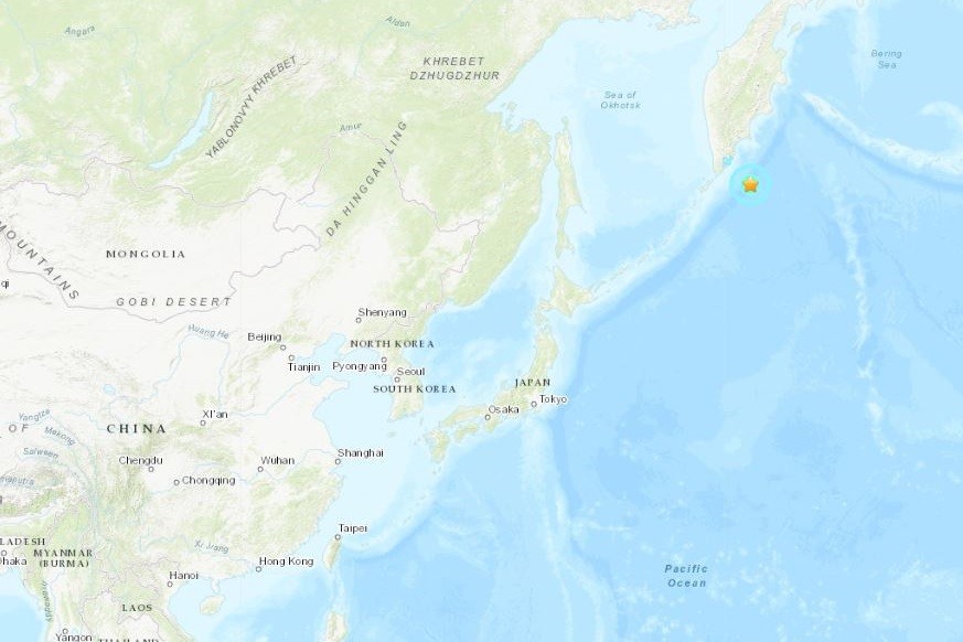 ▲俄羅斯千島群島（Kuril Islands）外海29日發生規模6.1地震。（圖／翻攝自USGS）