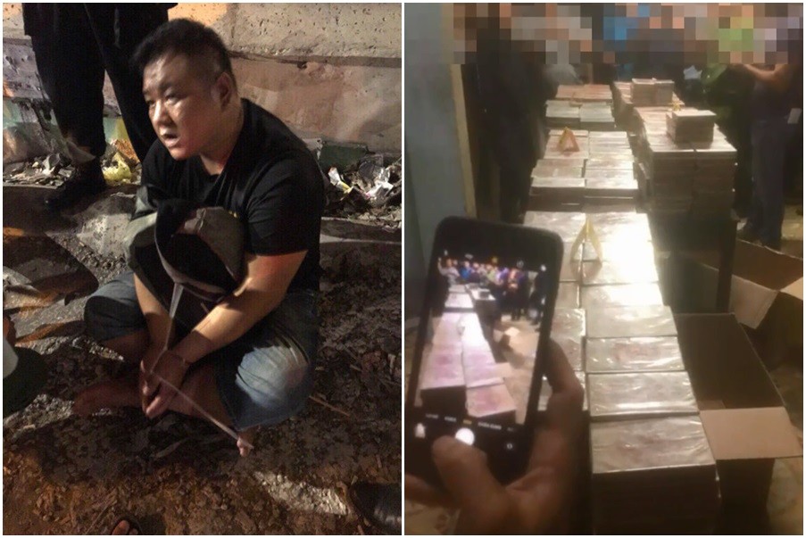 ▲台灣邱姓男子（Jen Jong Chu，音譯）在越南胡志明市運送300公斤海洛因磚被逮捕。（圖／越南警方提供）