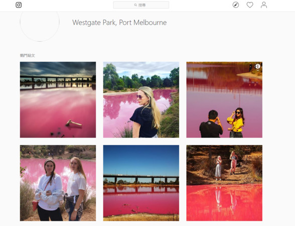 ▲墨爾本西門公園「粉紅湖」，專家呼籲雖然美但別靠近。（圖／翻攝自IG地點圖）