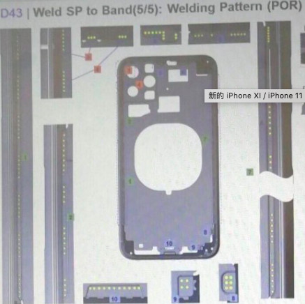 ▲「iPhone XI」超醜三鏡頭又一力證，疑似新機的背面機殼設計圖版曝光。（圖／翻攝微博）