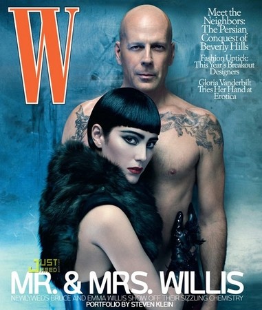 布魯斯威利與嫩妻今年登上《W》雜誌7月刊封面，高調曬恩愛。（圖／取自wmagazine官網)