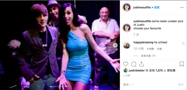 ▲▼小賈斯汀在IG點讚了他與凱蒂佩芮、賽琳娜的合照。（圖／翻攝自IG）