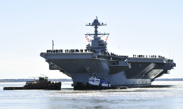▲▼美國福特號航空母艦（USS Gerald R. Ford）。（圖／達志影像／美聯社）