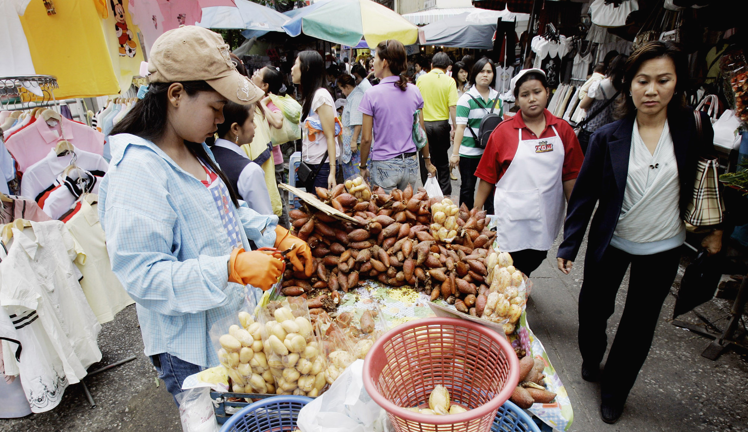 ▲▼泰國水果攤販。（圖／達志影像／美聯社）