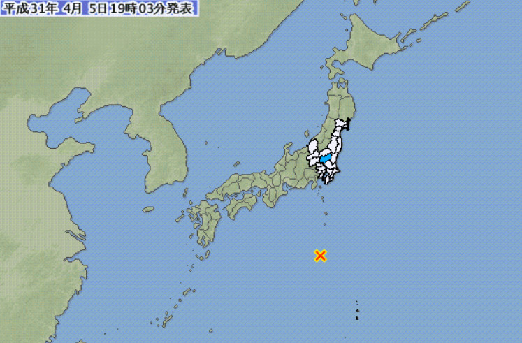 ▲▼ 日本4月5日發生規模5.9地震。（圖／翻攝自日本氣象廳）