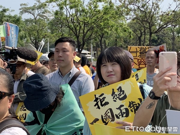 ▼台灣公民陣線發起反一國兩制遊行。（圖／記者賴君欣、吳奕靖攝）