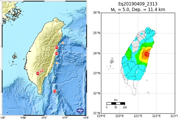 ▲▼吉安5.0地震。（圖／NCDR）