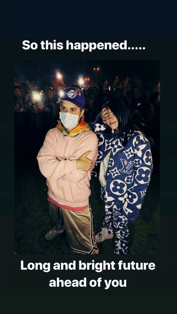 ▲▼怪奇比莉（Billie Eilish）終於見到偶像小賈斯汀（Justin Bieber）。（圖／翻攝自IG）