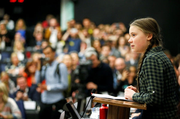 ▲瑞典16歲少女桑柏格（GretaThunberg）在歐洲會議上，再次重申全球暖化的嚴重性，並呼籲全球領導人應積極應對。（圖／路透）