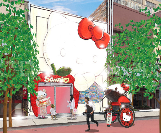 ▲▼東京淺草三麗鷗專賣店,Hello Kitty人力車。（圖／翻攝自dtimes）