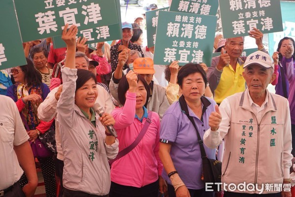 ▲民進黨立委初選參選人葉宜津，4月21日在台南新營成立全國第一個「賴清德、葉宜津聯合競選後援會」，賴系人馬群集聲援助陣。（圖／記者林悅翻攝，下同）