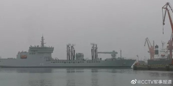 ▲印度「沙克蒂」號補給艦。（圖／翻攝自微博CCTV軍事報導） 