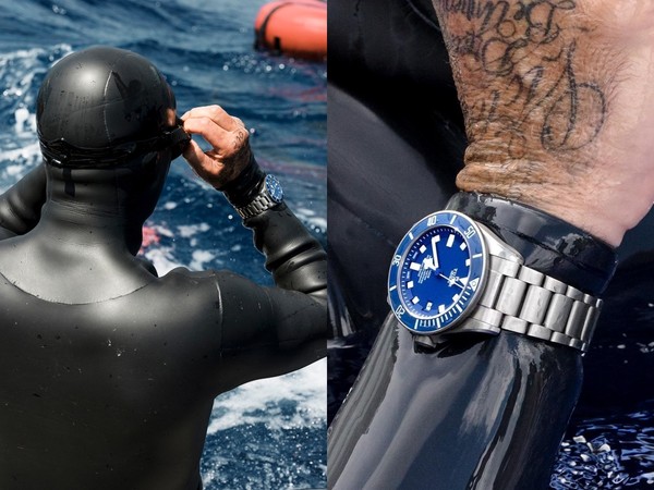 ▲貝克漢戴帝舵表自由潛水（圖／品牌提供、翻攝自tudorwatch IG）