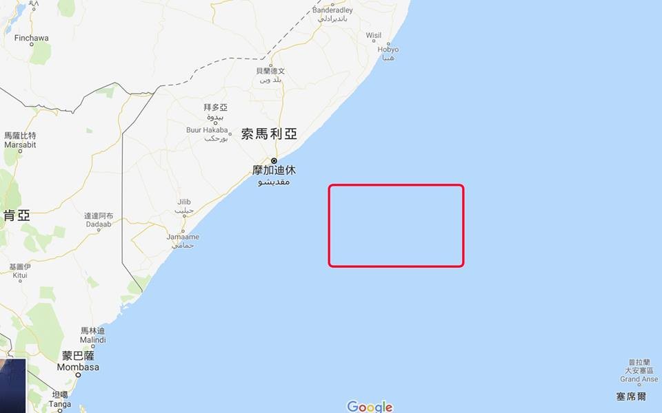 ▲▼據傳台灣籍漁船再度遭遇索馬利亞海盜襲擊事發海域。（圖／翻攝Google地圖）