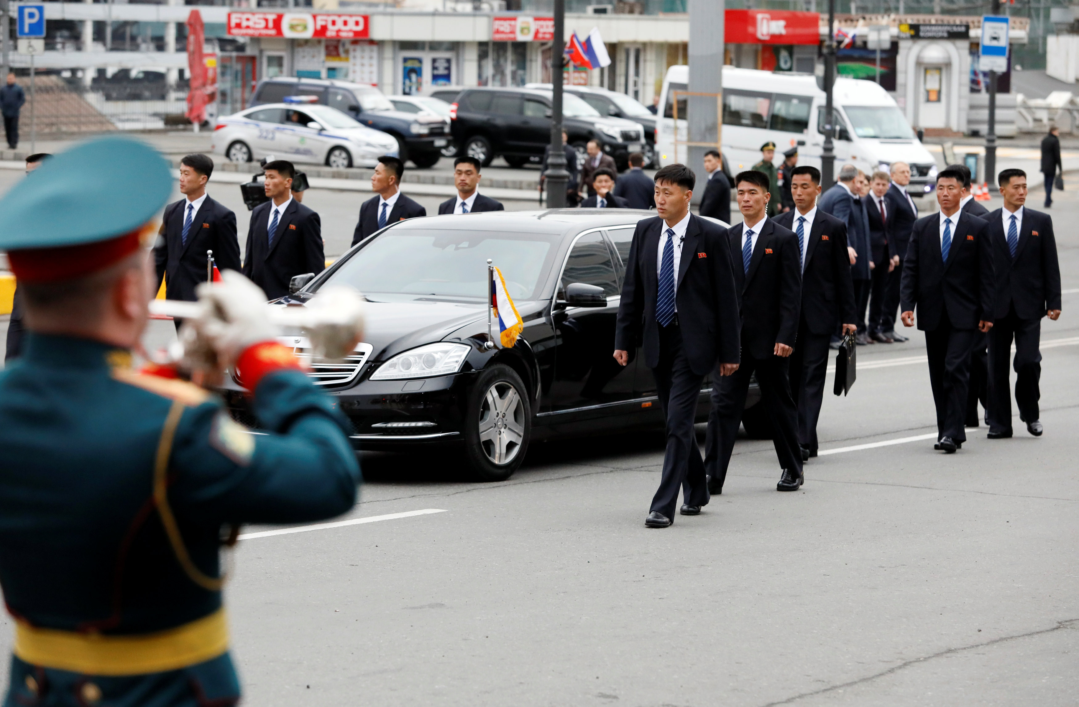 ▲▼普金會, 金正恩抵達海參崴。（圖／路透社）