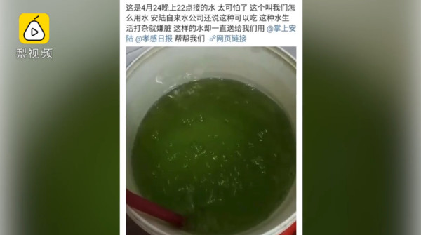 ▲全是它惹禍！水龍頭流出惡臭「綠液體」　住戶怒：洗衣服都染色（圖／翻攝梨視頻）