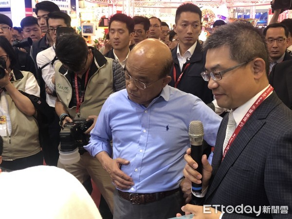▲▼蘇貞昌參訪2019台灣電子遊戲機國際產業展。（圖／記者林銘翰攝）
