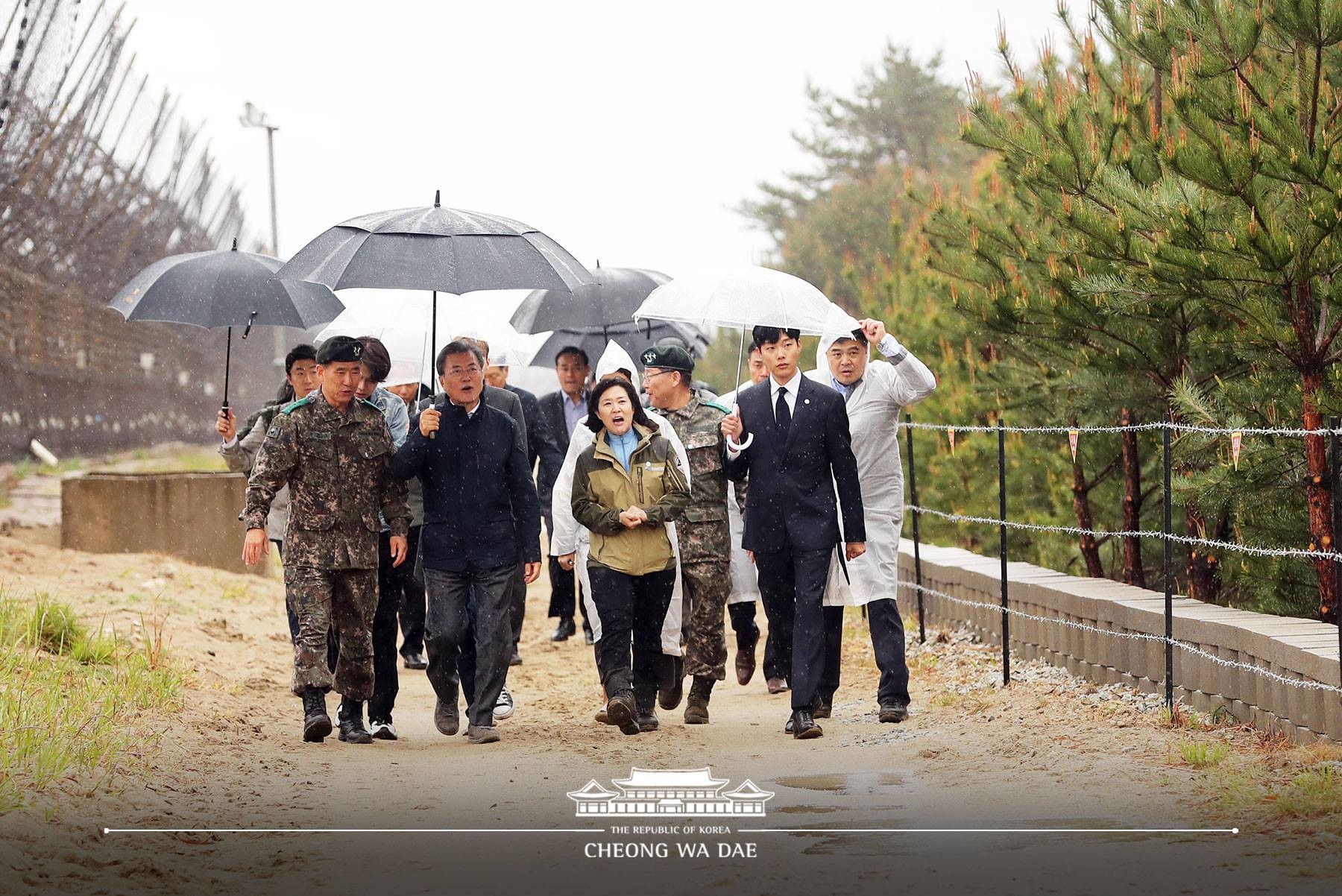 ▲▼《板門店宣言》簽署周年 首次開放非軍事區徒步旅遊。（圖／青瓦台）