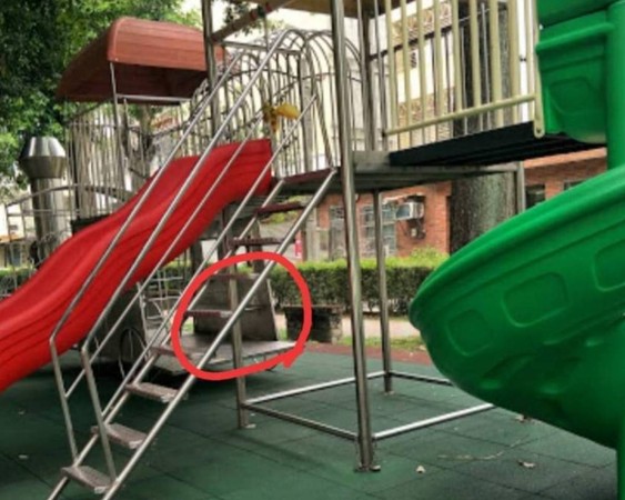 ▲二寶媽帶小孩到田中公園玩溜滑梯，竟看到阿公公然露鳥。（圖／翻攝自Facebook／田中人）