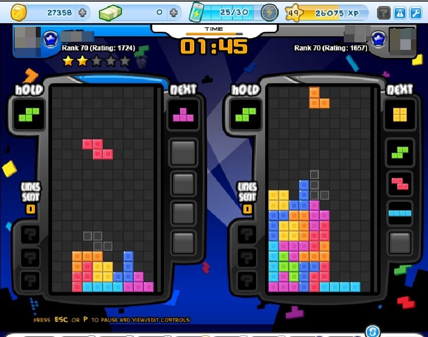 ▲《Tetris Battle》。（圖／翻攝自臉書《Tetris Battle》遊戲畫面）