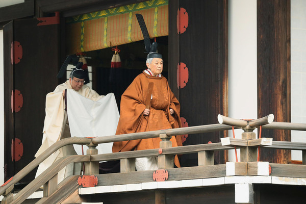 ▲▼明仁天皇2018年4月30日在東京皇居進行退位儀式。（圖／路透）