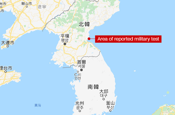 ▲5月4日北韓短程飛彈試射地區。（圖／翻攝自Google Map）