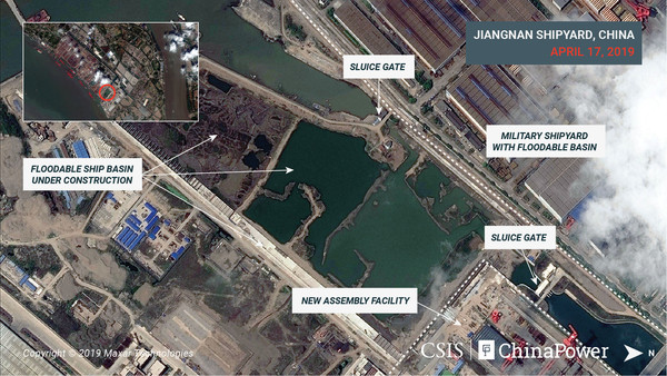 ▲▼ 路透7日獨家披露的衛星照顯示，中國第三艘航母「002型」（Type 002）的興建作業正順利進行當中。（圖／路透社）