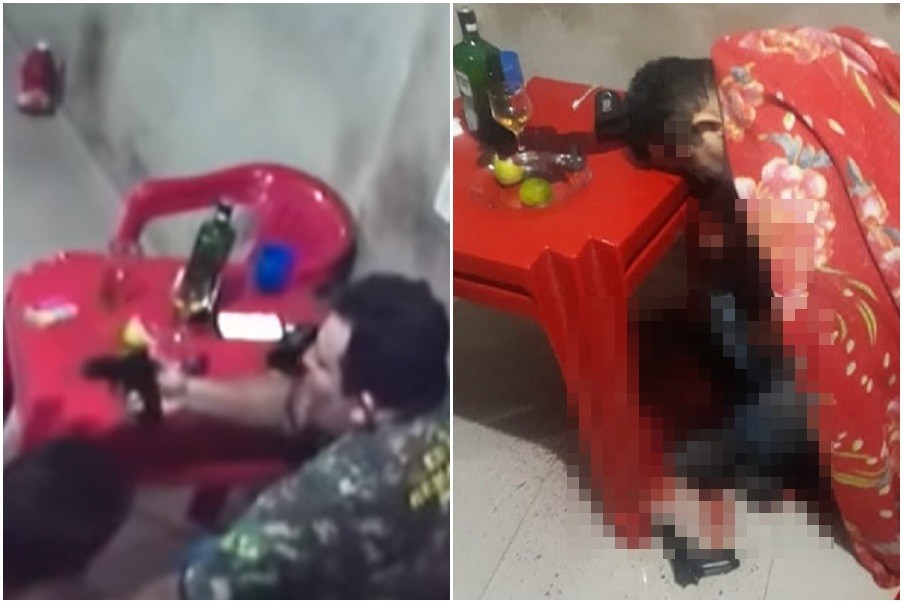 ▲巴西一名警察在家喝酒，把玩手槍後，竟然當場爆頭慘死。（圖／翻攝自YouTube、Twitter）