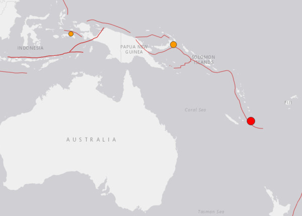 ▲▼  南太平洋國家法屬新喀里多尼亞（New Caledonia）東部海域19日上午發生規模6.2地震，震源深度10公里。。（圖／翻攝自USGS官網）