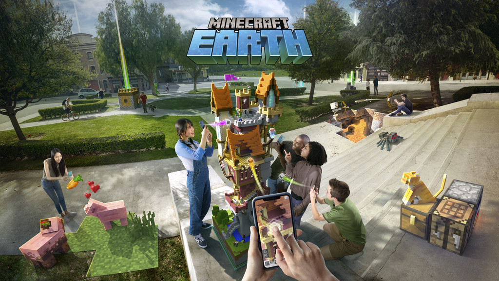 《我的世界》賀十週年推手機版　《Minecraft Earth》開放封測報名（圖／微軟提供）