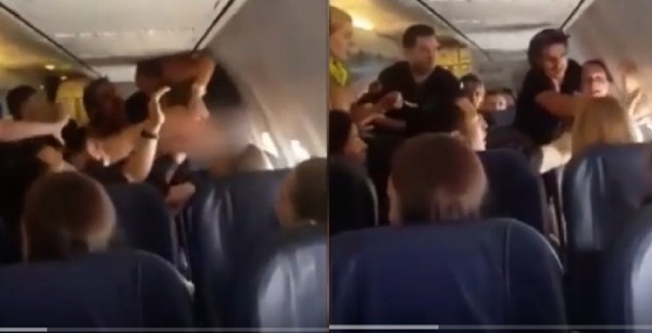 烏克蘭女狂灌威士忌大鬧機艙　「討厭外國人」逼華裔男換座位。（圖／翻攝自YouTube／World TopStories）
