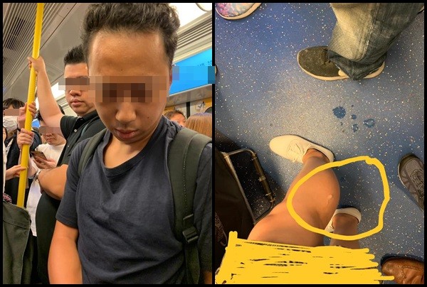 ▲▼噁男在地鐵上猥褻。（圖／翻攝自臉書社團香港交通突發報料區）