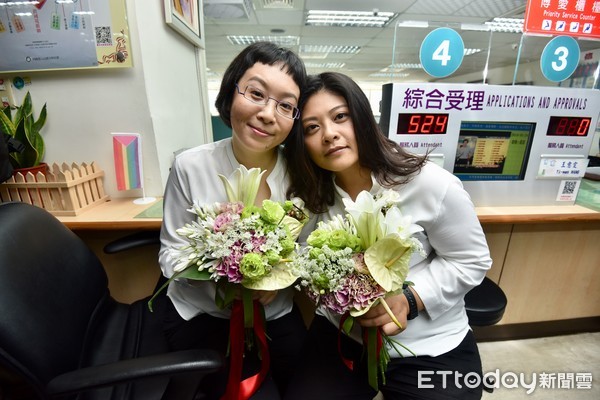 ▲▼同婚登記結婚首日台北市同婚登記狀況。（圖／記者李毓康攝）