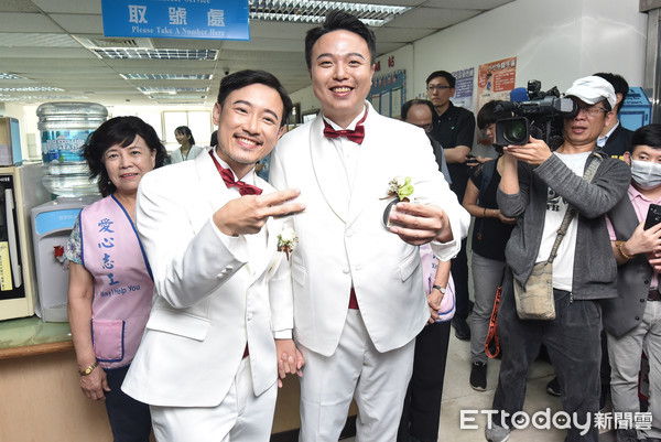 ▲▼同婚登記結婚首日台北市同婚登記狀況。（圖／記者李毓康攝）