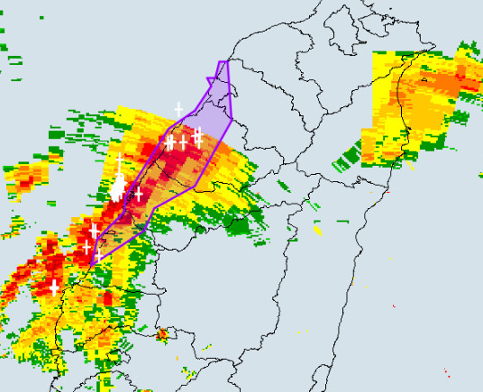 ▲▼中部5縣市大雷雨警戒。（圖／中央氣象局）