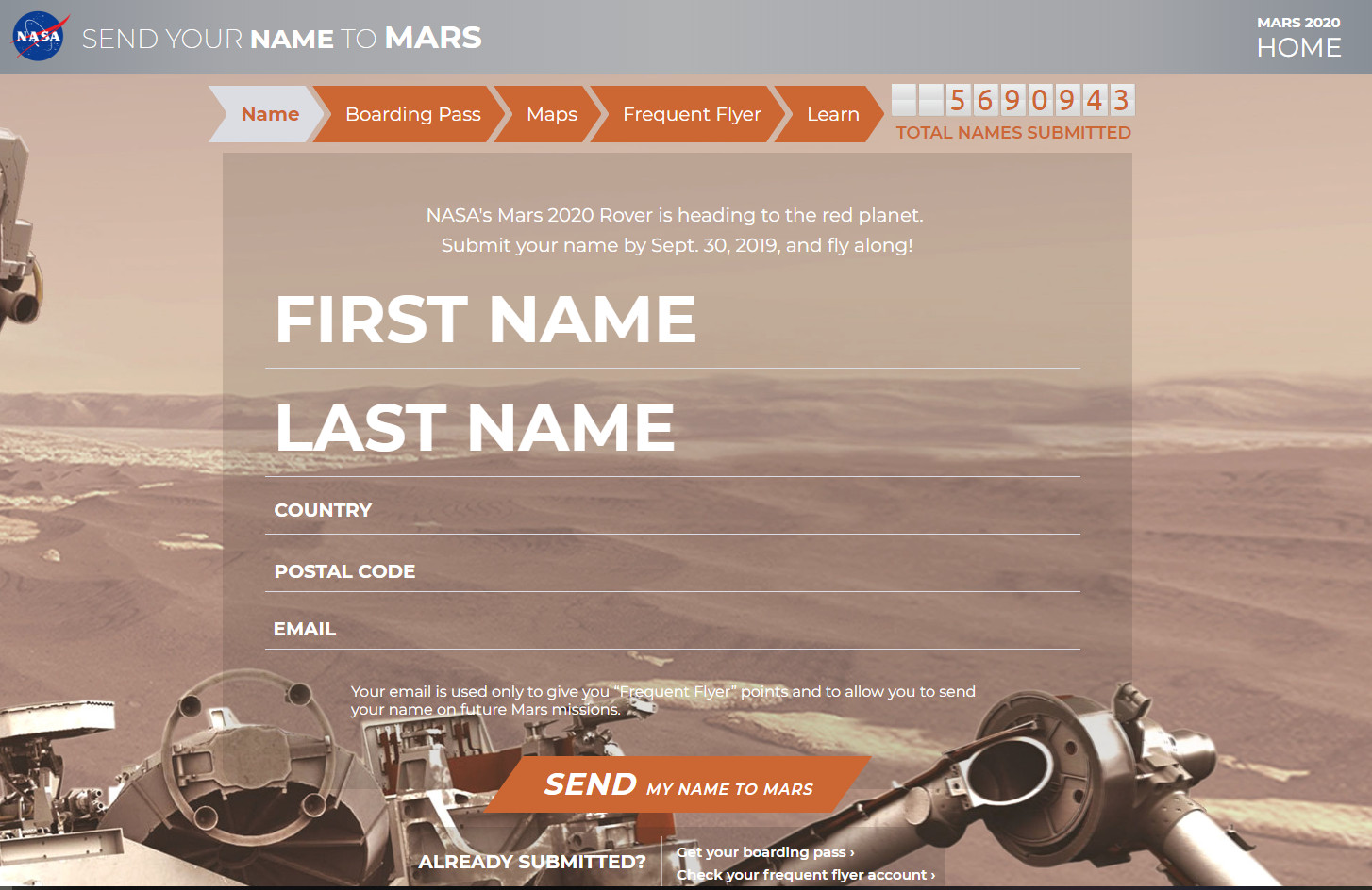 ▲▼NASA活動送妳的名字上火星。（圖／翻攝自NASA）