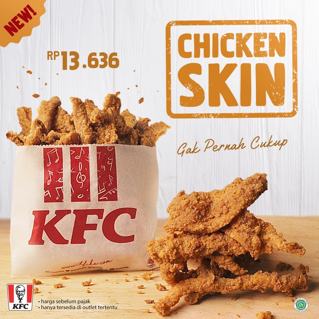 ▲印尼肯德基推出「炸雞皮」。（圖／翻攝自「KFC Jagonya Ayam!」推特）