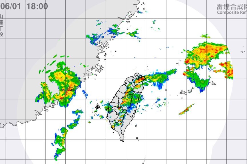 ▲▼台灣上空有一整片的滯留水氣。（圖／氣象局）