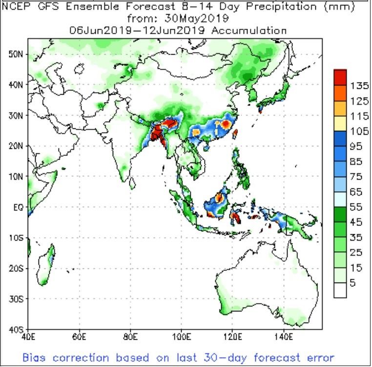 天氣圖。（圖／翻攝NCEP GFS） 