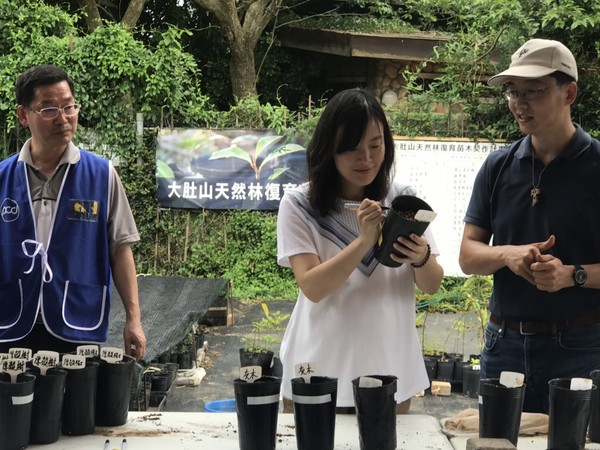 ▲寶成集團執行長蔡佩君和同仁一起植樹。（圖／寶成集團提供）