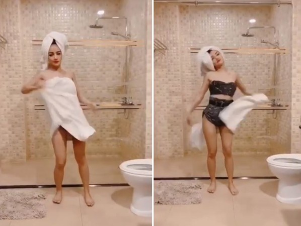 ▲▼ 泰國女歌手克菈泰上傳了一段熱舞影片，聎到一半突然間脫去浴巾 。（圖／翻攝自instagram／krataersiam8）