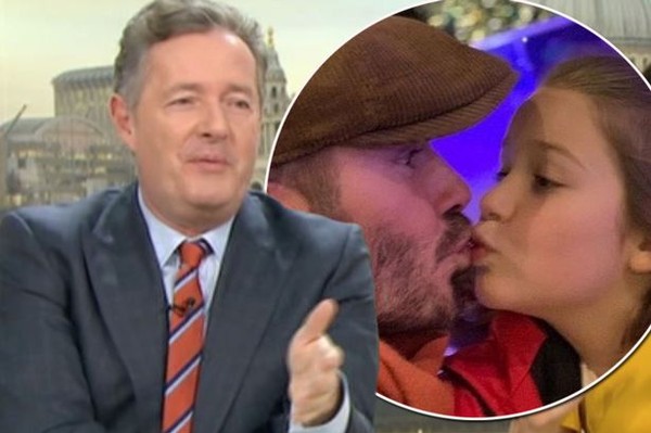 ▲▼皮爾斯摩根（Piers Morgan）批評大衛貝克漢親吻女兒。（圖／翻攝自《早安英國》）
