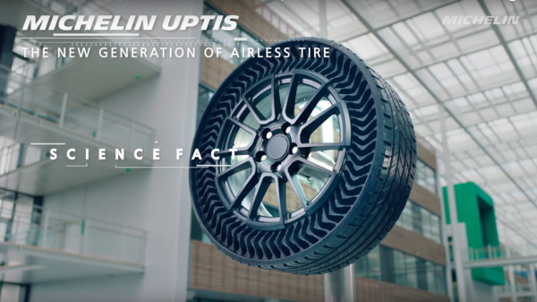 ▲米其林與通用汽車合作研發UPTIS免充氣輪胎。（圖／翻攝自Youtube／Michelin）
